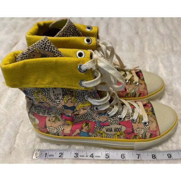 Rouge Helium High Top Canvas Sneakers Chucky-07 Wha Hoo! Unisex Size 7.5M (READ) - Picture 14 of 16